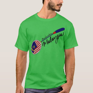 マレーシア国旗バドミントン・ラケット・ラケット・スポーツM Tシャツ