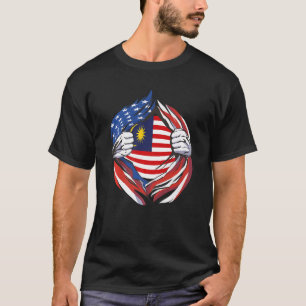 マレーシア国旗誇りを持ったアメリカン・オブ・マイマレーシア Tシャツ
