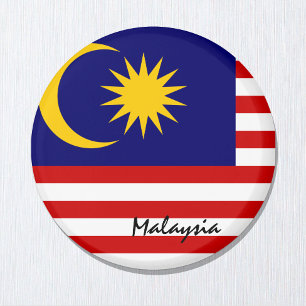 マレーシア国旗&アジア – 旅行/スポーツファン マグネット
