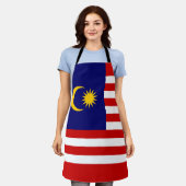 マレーシア国旗 エプロン (着用した状態)