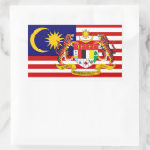 マレーシア国旗&コート・オブ・アームズ、マレーシア国旗 長方形シール (バッグ)