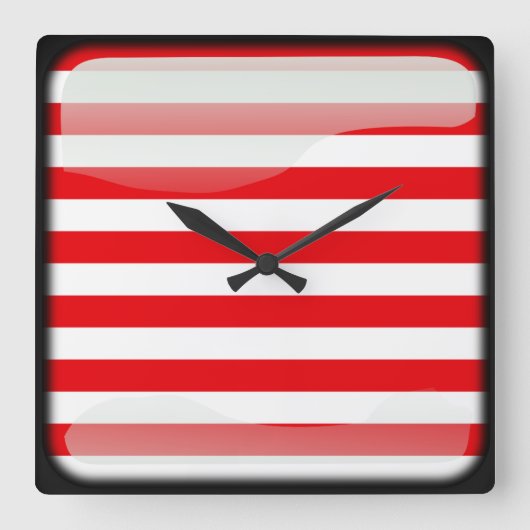マレーシア国旗 スクエア壁時計 (正面)