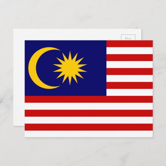 マレーシア国旗 ポストカード (正面/裏面)