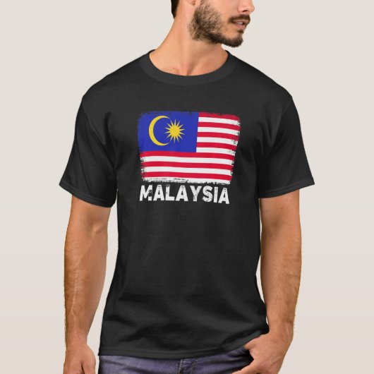 マレーシア国旗 マレーシアの人々を応援しよう 女性 男性 Tシャツ (正面)