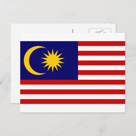 マレーシア国旗、マレーシア国旗 ポストカード (正面/裏面)