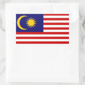 マレーシア国旗、マレーシア国旗 長方形シール (バッグ)