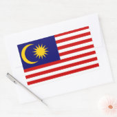 マレーシア国旗、マレーシア国旗 長方形シール (封筒)