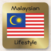 マレーシア国旗+文字コースター コースター (正面)