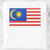 マレーシア国旗 長方形シール (バッグ)