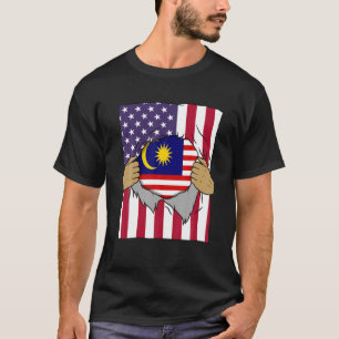 マレーシア国旗Inside Meホームプライドマレーシアアメリ Tシャツ