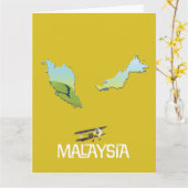 マレーシア旅行地図 カード (黄色い花)