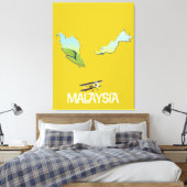 マレーシア旅行地図 キャンバスプリント (インサイチュ (寝室))