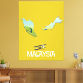 マレーシア旅行地図 キャンバスプリント (インサイチュ (リビング))