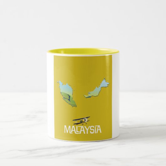 マレーシア旅行地図 ツートーンマグカップ (中央)
