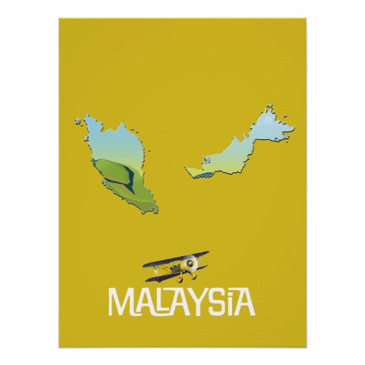 マレーシア旅行地図 ポスター (正面)