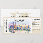 マレーシア旅行搭乗券チケット 招待状 (正面/裏面)