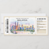マレーシア旅行搭乗券チケット 招待状 (正面)