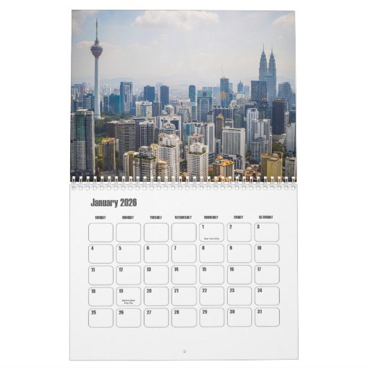 マレーシア暦 カレンダー (1月 2026)