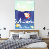 マレーシア漫画旅行ポスター キャンバスプリント (インサイチュ (寝室))