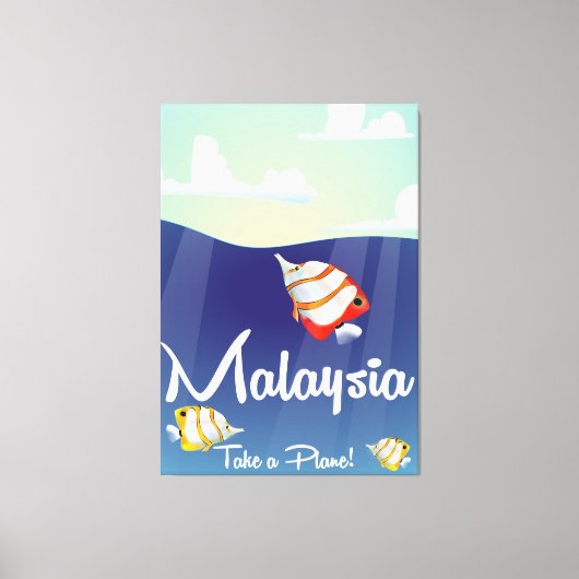 マレーシア漫画旅行ポスター キャンバスプリント (正面)