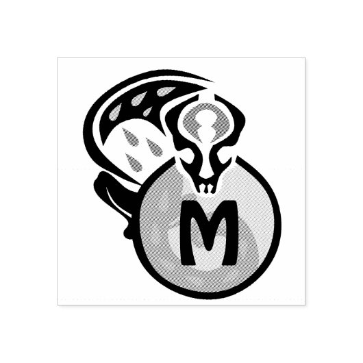 マレーシア猫ゲッコモノグラム ラバースタンプ (インプリント)