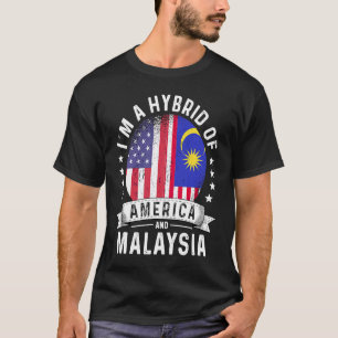 マレーシア系アメリカ人の愛国心を育むフラグ・ユーモア Tシャツ