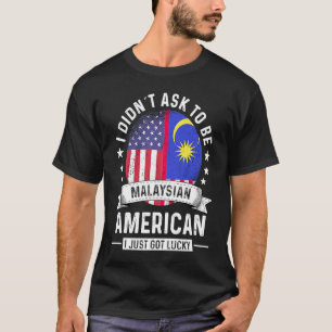 マレーシア系アメリカ人パトリオット育ユーモア国旗 Tシャツ