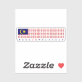 マレーシア製バーコードフラグステッカー シール (シート)