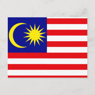 マレーシア高品質国旗 ポストカード