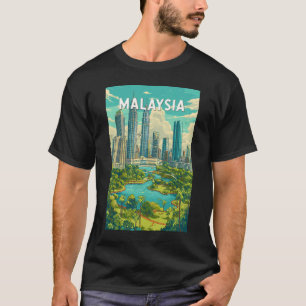 マレーシア イラスト 旅行 アート ヴィンテージ Tシャツ