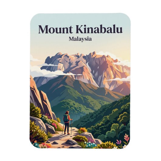 マレーシア キナバル山 マグネット (縦)