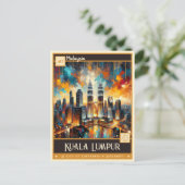 マレーシア，クアラルンプール |ヴィンテージ絵画ー ポストカード (スタンド正面)