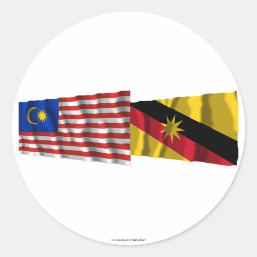 マレーシア・サラワク国旗 ラウンドシール (正面)