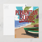 マレーシア プルヘンティアン諸島 ビンテージ 旅行 ポスター ポストカード (正面/裏面)