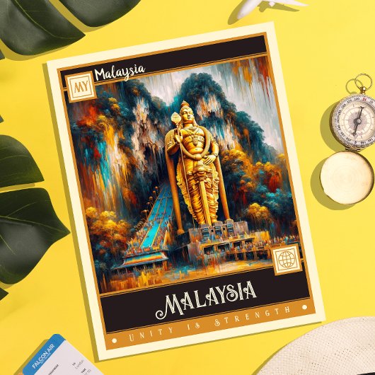 マレーシア |ヴィンテージ絵を描ー ポストカード
