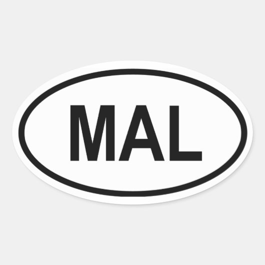 マレーシア「MAL」 楕円形シール (正面)