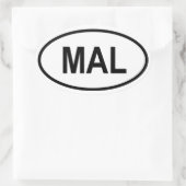 マレーシア「MAL」 楕円形シール (バッグ)
