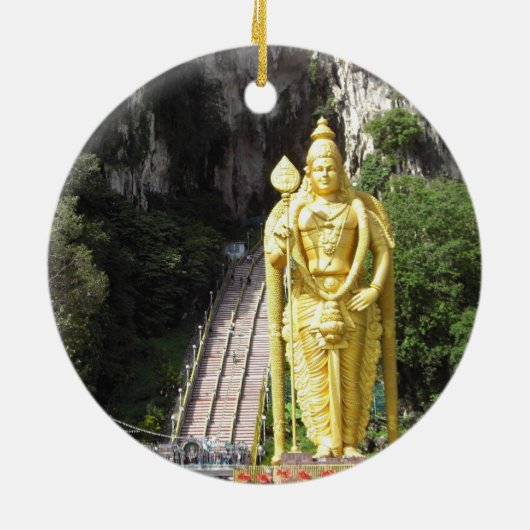 マレーシアBatuは彫像のクリスマスのオーナメントに洞窟を作ります セラミックオーナメント (裏面)