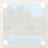 『マレー川の漁師たち – ペリカンの集まり』 ガラスコースター (裏面)