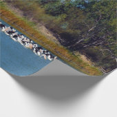 『マレー川の漁師たち – ペリカンの集まり』 ラッピングペーパー (角)