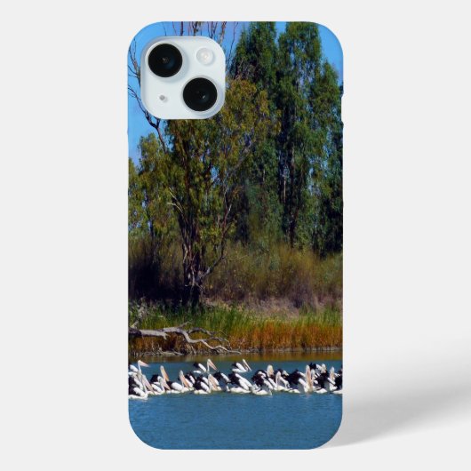 『マレー川の漁師たち – ペリカンの集まり』 Case-Mate iPhoneケース (裏面)