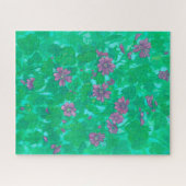 マレー開花、マルバフラワーサマー絵画フローラ ジグソーパズル (横)