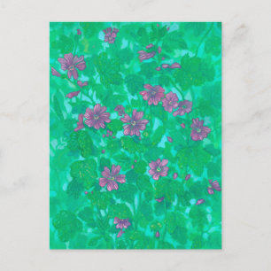 マレー開花、マルバフラワーサマー絵画フローラ ポストカード