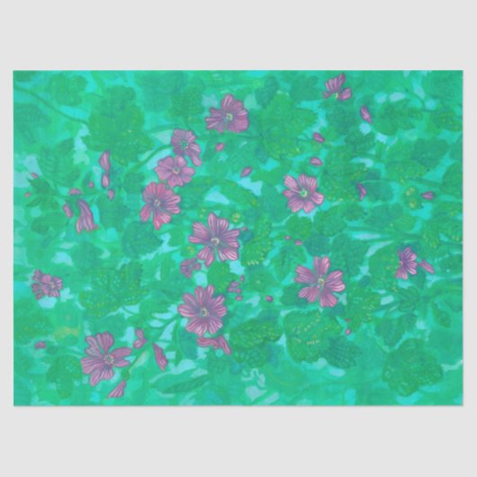 マレー開花、マルバフラワーサマー絵画フローラ 薄葉紙 (正面)