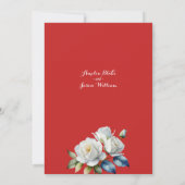 マロエレガントーンホワイトローズ縁どフローラズ結婚ス 招待状 (裏面)