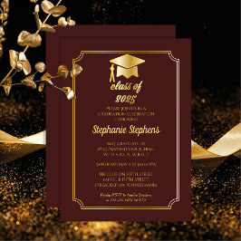 マロエレガントーン |金ゴールドキャップカレッジ卒業パーティー 招待状