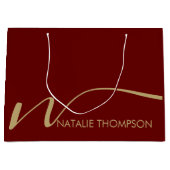 マロカスタムーンパーソナライズされたという名のモノグラムクール ラージペーパーバッグ (正面)