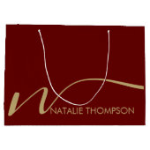 マロカスタムーンパーソナライズされたという名のモノグラムクール ラージペーパーバッグ (裏面)