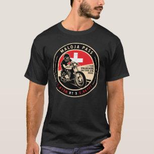 マロジャパス スイス オートバイ Tシャツ