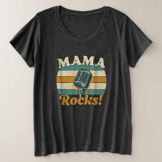 マロックスマイクレトロ母の日 プラスサイズTシャツ (デザイン正面)
